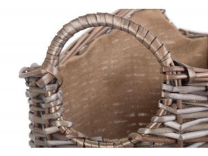 Vanilla Leisure Medium Scoop Neck Antique Wash Hessian Lined Basket
