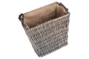 Vanilla Leisure Small Grey Rectangular Log Basket